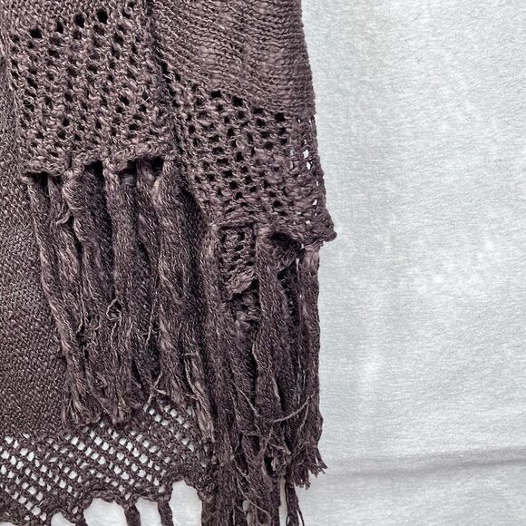Ariat Sweater Womens SZ Medium Brown Fringe Cardigan Modern Fit Knit Long Sleeve - Picture 5 of 11